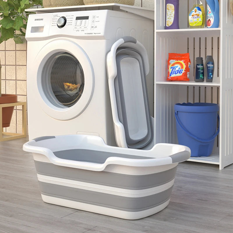 LazyChild Silicone Foldable Bathtub for Baby Bath Non-Slip Foot Bath Bucket Folding Portable Pet Dog Cat Bathtub